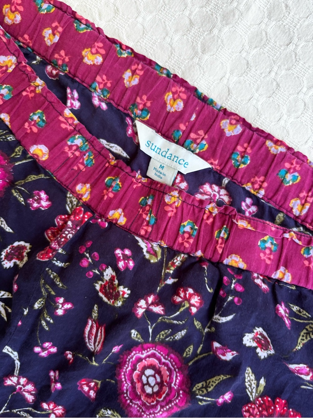 Sundance Navy and Pink Floral Pajama Bottoms - Picture 4 of 11